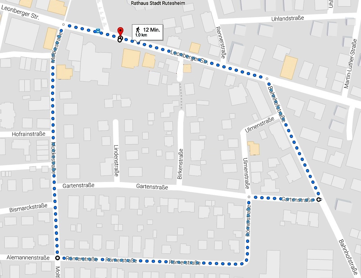 Google maps card of the track